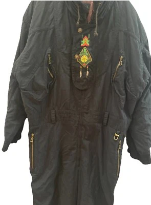 BOGNER XL Men’s Black Patchwork Zipper Vintage Ski Salopette Skisuit - Image 1 of 4