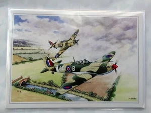 Tarjeta de cumpleaños en blanco Spitfires diseño de canal abierto Navidad - Imagen 1 de 1