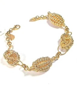 BRACCIALE DONNA ARGENTO RIVIELLO CATENA CERCHI SFERE BRACELET SILVER ORIGINALE - Picture 1 of 1