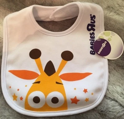 Nuevo con etiquetas Babero de alimentación infantil Geoffrey The Giraffe Toys R Us Baberos R Us Cantidad limitada Foto 1 de 4