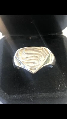STERLING SILVER CLASSIC SUPERMAN RING COMIC CON BIKER 925 MADE IN USA FREE SHIP - Image 1 of 4