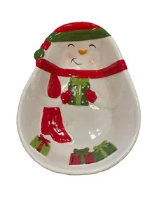 GIBSON 9 IN 22.86 IN Porcelain SnowMan BOWL Christmas Decor - Picture 1 of 2