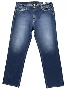 Pantalones de mezclilla vintage lavados de pierna recta azul oscuro 36 x 32,5 Lucky Brand para hombre - Imagen 1 de 8