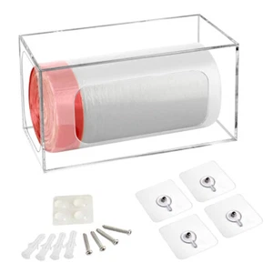 Dispensador de bolsas de basura de acrílico - Organizador de bolsas de plástico adhesivo montado en la pared para el hogar - Imagen 1 de 14
