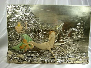 ITALIENISCHE POSEIDON STERLINGSILBER PLATTIERT ARG 925 PLAKETTE SIGNIERT F. CHIRICO - Bild 1 von 8