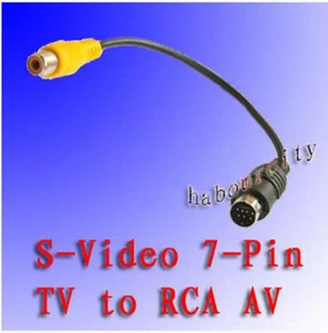 7 PIN S-VIDEO svideo male To AV /TV / RCA Female Cable Adapter Converter NEW - Picture 1 of 1