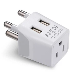 Ceptics USA to South Africa Travel Adapter Plug - Type M - Dual USB (CTU-10L) - Picture 1 of 11