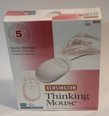 Vintage 1996 Kensington Thinking Mouse  4 Button 64203 New Sealed  - Image 1 of 4