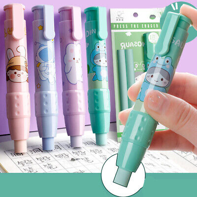 Erasers Retractable Press Pencil Rubber Correction Supplies School Station'JH • 3.97€