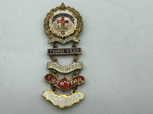 Christian Sunday School Ladder Badge Pin Award Dangle Charms Thru 6th Year Vtg - Picture 1 of 6