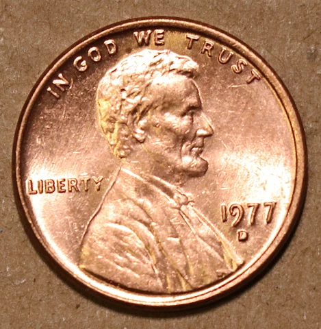 1977 D Lincoln Memorial cents  BU Cover