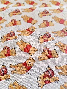 WINNIE THE POOH Synthetic Leather Fabric for Crafting & Sewing 11.5" x 57” - Picture 1 of 5
