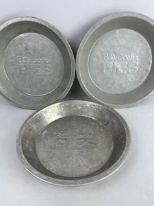 LOT OF 3 Betty Crocker Vintage 9 in  Pie Plate Pan Tin Aluminum Rolled Edge - Picture 1 of 5