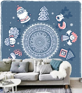 3D Santa Claus O123 Christmas Wallpaper Wall Mural Removable Self-adhesive Amy - Picture 1 of 11