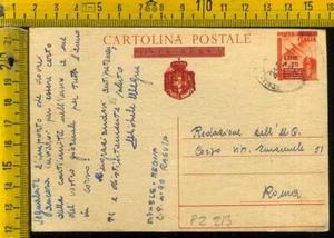 Luogotenenza Cartolina Intero Postale Post Aerea Soprastampato Ragusa x Roma - Foto 1 di 2