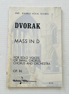 Kalmus Vocal Score 6165 Mass In D Dvorak OP 86 Belwin Mills Solo Small Chorus - Picture 1 of 5