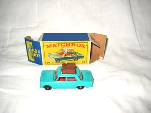 MIB 1965 Matchbox #56 Fiat 1500, Aqua Green w Brown Luggage in Original "E" Box - Picture 1 of 6