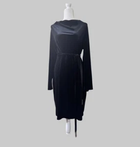 Badgley Mischka Women’s Black Velvet Midi Dress New With Tags - Picture 1 of 12