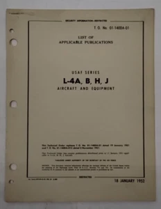 Piper USAF Series L-4A/B/H/J Aircraft & Equipment List of Applicable Publication - Picture 1 of 24