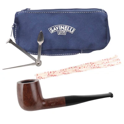 NUEVO Savinelli One Starter Kit Smooth 106 pipa de tabaco, juego de bolsas de accesorios Foto 1 de 4