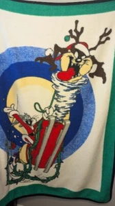 Manta de Navidad de colección Looney Tunes Bugs Bunny Santa Taz Owens *Rara - Imagen 1 de 5