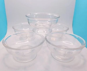 EAPG La Belle Raised Pattern Glass Small Clear Footed Berry Sauce Bowls Set of 5 - Picture 1 of 12