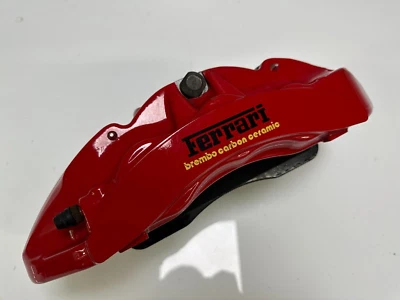 GENUINE FERRARI CALIFORNIA FRONT LEFT 6 POT CARBON CERAMIC RED BRAKE CALIPER 458 - Image 1 of 4