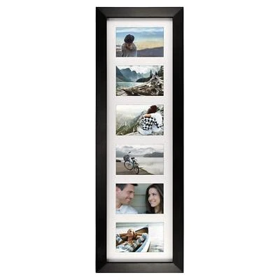 6Opening Collage Matted Frame Displays Six 4x6 Pictures Black 6 Count - Image 1 of 3