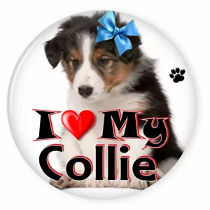 SPILLA DI SICUREZZA 3" I LOVE MY COLLIE DOG CUCCIOLO - Foto 1 di 2