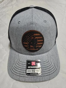 Custom Richardson 112 Leder Patch Cap Feuerwehrmann 6 Panel verstellbar - Bild 1 von 2