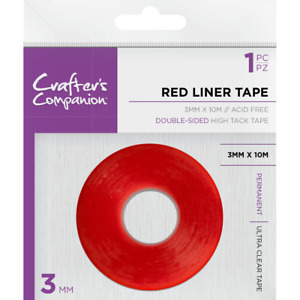 Crafters Companion Red Liner Tape 3mm x 10 Metres Extra Strong Double Sided Tape