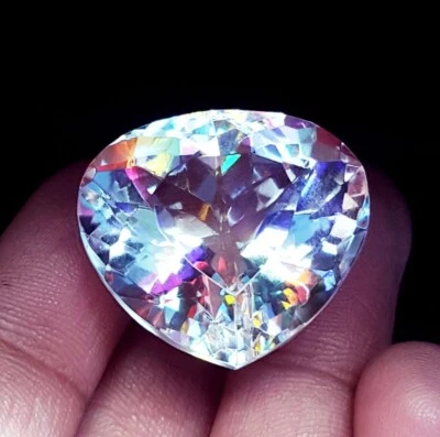 Mystic Quartz Pear Shape 41.20 Ct Certified Loose Gemstone With Free Gift - Image 1 of 4