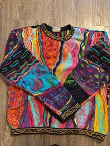 Coogi Australia 100% Mercerised 3D Sweater Men’s XL Biggie Cosby Multi color - Picture 1 of 8