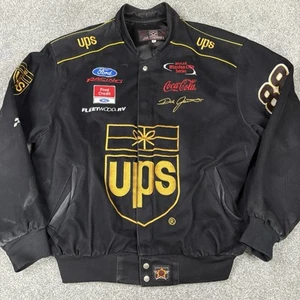 Vintage Dale Jarrett UPS #88 NASCAR Jeff Hamilton Racing Jacket Men XL JH Nascar - Picture 1 of 13