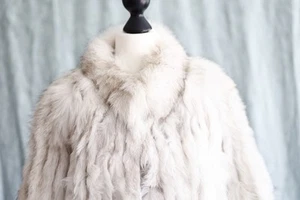 Pelzmantel Weiß Echtpelz True Vintage Luxus Saga Fox 44 - Bild 1 von 8
