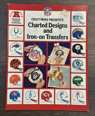 VTG Craftways NFL Charted Designs Iron-On Transfers Craft Book Football Helmets - Image 1 of 4