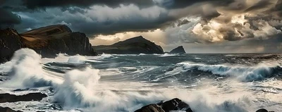 Nature Scene Sea Ocean Wave Canvas Posters Prints Painting Pictures Wall Art - Image 1 of 4