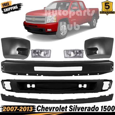 Nuevo kit de parachoques delantero con juego de luces antiniebla para Chevrolet Silverado 1500 2007-2013 Foto 1 de 4