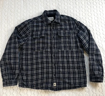 Chaqueta Boston Traders Para Hombre XL Forrada de Vellón a Cuadros Invierno Otoño Azul Marino Trabajo Informal Foto 1 de 4