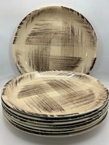 Set of 8 Dinner Plates 10" Dogwood Veronware MCM California Pottery Vintage 1950 - Picture 1 of 10