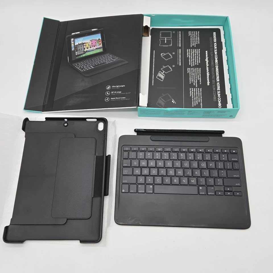 Logitech Slim Combo Estuche Bluetooth Teclado Retroiluminado para iPad Pro 10.5 Pulgadas Negro Foto 1 de 4