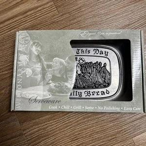 VTG Wilton Armetale Platter "Give Us This Day Our Daily Bread" Bread Tray - Picture 1 of 9