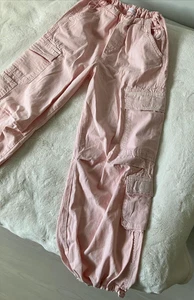 ZARA Light Pink Cargo Pants GIRLS Size 11-12 - Picture 1 of 3