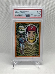 2023 Topps Chrome Bryce Harper Ultra Violet Orange /25 PSA 9 Phillies - Picture 1 of 4