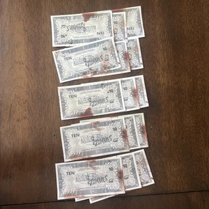 Axis & Allies & Zombies Board Game Replacement $10 Money Cash Set Of 15 - Picture 1 of 2
