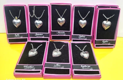 MULBERRY STUDIOS LOVE LOCKETS HEART NECKLACES FASHION JEWELRY - CHOOSE NAME - Image 1 of 4