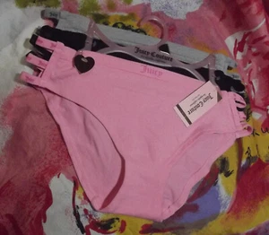 3 NEW JUICY COUTURE JC4402 3PKD LOGO WAIST SEXY SIDE CUTOUTS HIPSTER PANTIES L - Picture 1 of 2
