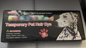 Washable Pet Hair Dye with Stencils 12 Colors Dog Dye Non Toxic Temporary New - Picture 1 of 3