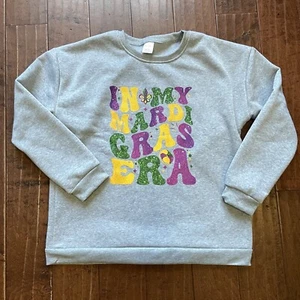 In My Mardi Gras Era Sweatshirt - Gray - Size Large L - New Orleans NOLA NEW - Picture 1 of 7