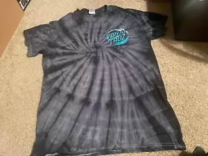 Santa Cruz Classic Dot "Tie Dye" Tee Skateboard Charcoal Black New Size Small - Picture 1 of 4